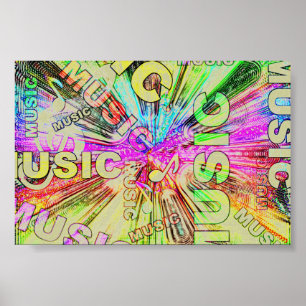 Póster Colorful Music Notes