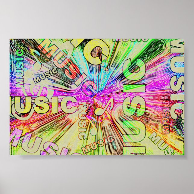 Póster Colorful Music Notes (Frente)