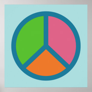 Póster Colorful Peace Sign poster