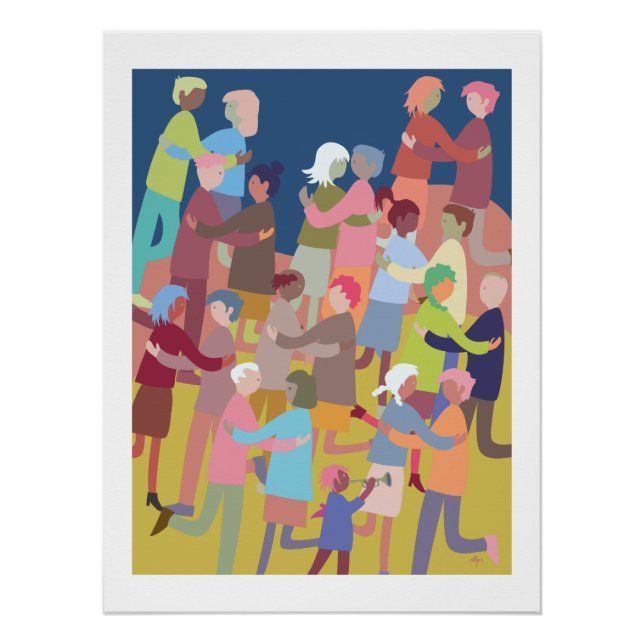 Poster colorful people dancing (Anverso)