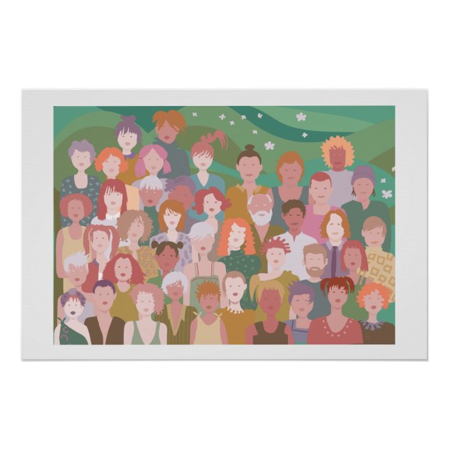poster colorful people man and women (Anverso)