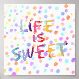 Póster colorful quote poster watercolor style wall art