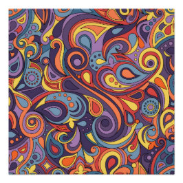 Póster Colorful Retro Doodle Abstract