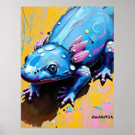 Póster Colorful Salamander Wall Art – Endangered Amphibia