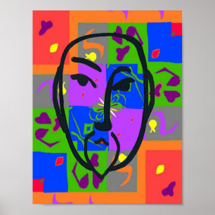 Póster Colorful Shapes Matisse Style
