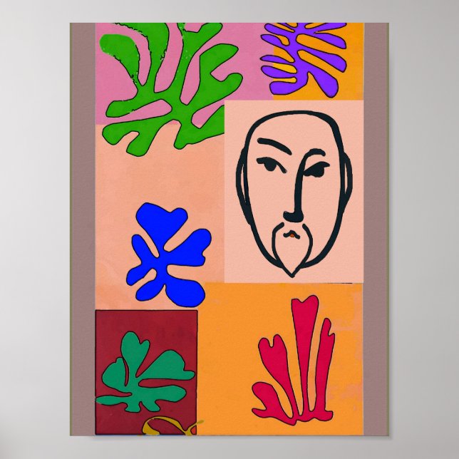 Póster Colorful Shapes Matisse Style Poster (Frente)