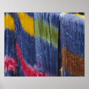 Póster Colorful silk threads, Mandalay, Myanmar