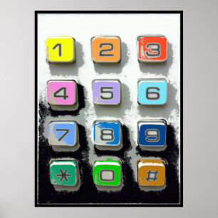 Póster colorful telephone buttons
