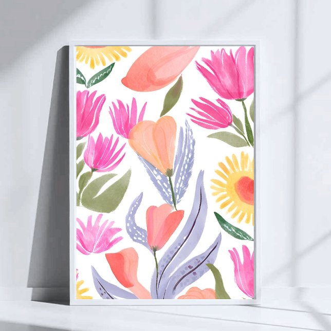 Póster Colorful Watercolor Wildflowers | Hand Painted (Subido por el creador)
