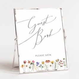 Póster Colorful Wildflower | Meadow Guest Book Sign