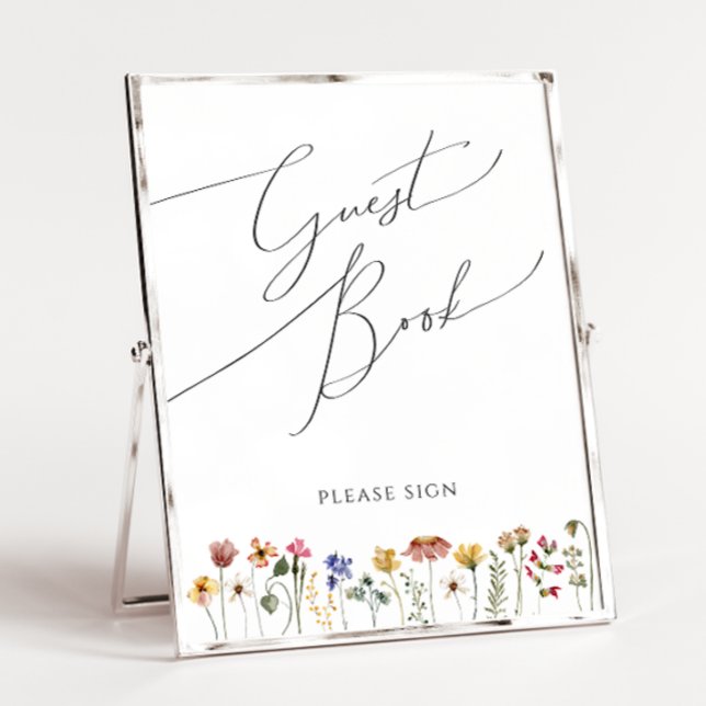 Póster Colorful Wildflower | Meadow Guest Book Sign (Subido por el creador)