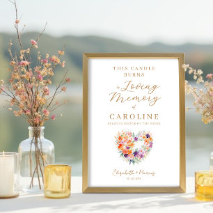 Póster Colorful Wildflowers Wedding Memorial Table