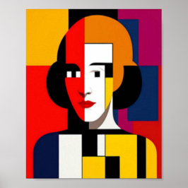 Póster Colorida Abstract Art Woman