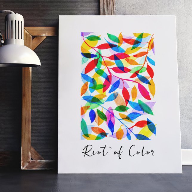 Póster Colorida acuarela caída deja Personalizado (Colourful falling leaves Poster)