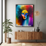 Póster Colorida acuarela mujer se enfrenta a abstracto ex<br><div class="desc">Celebra la audaz feminidad y el estilo artístico con esta vibrante acuarela mujer que se enfrenta a las obras de arte. Un toque de color perfecto para espacios creativos,  salones o modernos interiores eclécticos.</div>