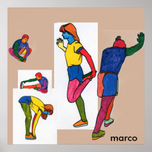 Póster Colorida acuarela noEstirar Poster de ejercicios