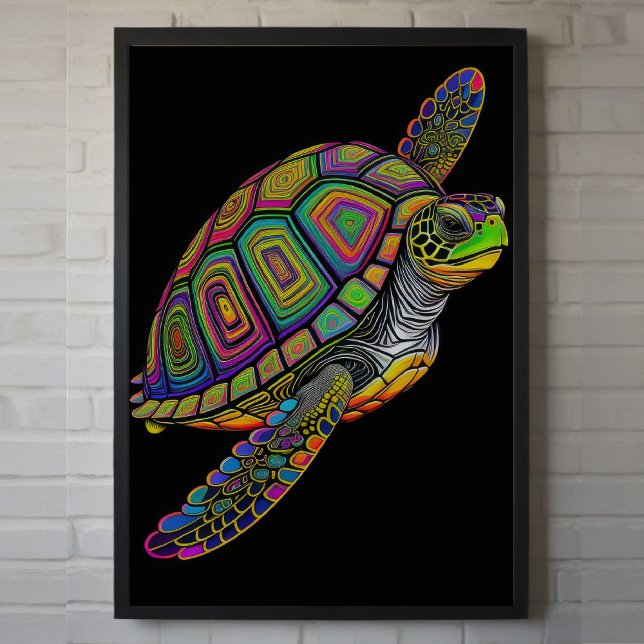 Póster Colorida aldaba dibujando tortuga marina (Subido por el creador)