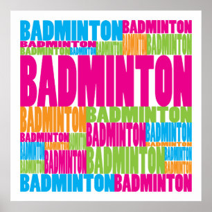 Póster Colorida Badminton