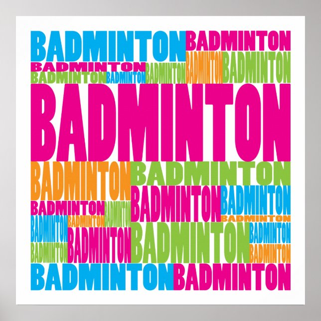 Póster Colorida Badminton (Frente)