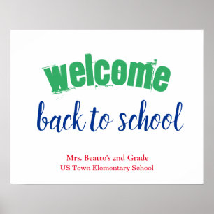 Póster Colorida bienvenida de vuelta a la escuela