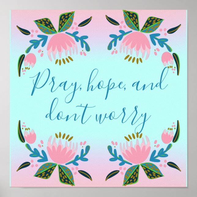 Póster Colorida cita católica Inspiradora (Frente)