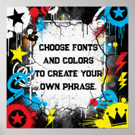 Póster Colorida cita de Personalizado de graffiti urbano