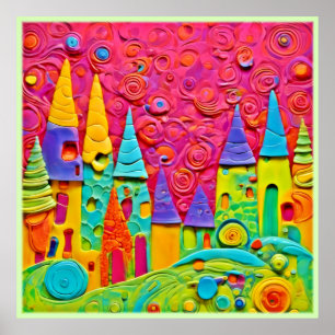 Póster Colorida creación innovadora de arcilla
