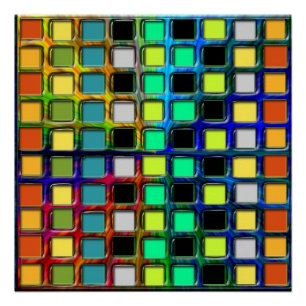 Póster Colorida cuadrícula cubierta por Shirley Taylor