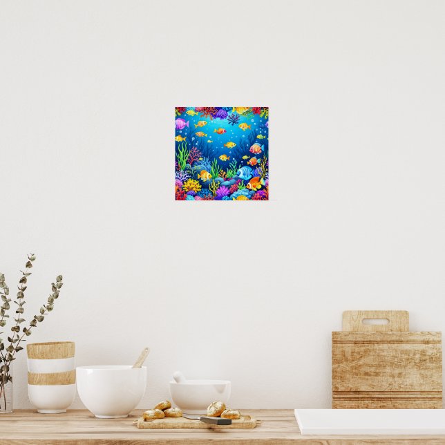 Póster Colorida escena submarina (Cocina)