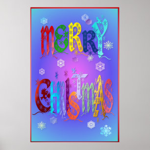Póster Colorida Feliz Navidad Poster-grande