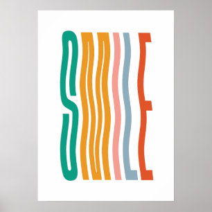 Póster Colorida frase de sonrisa habitación de niños