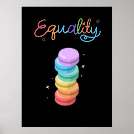 Póster Colorida igualdad macaronica
