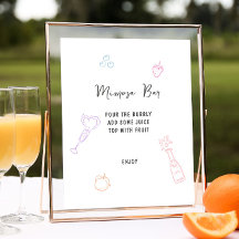 Colorida Mano Pastel Dibujada Mimosa Bar