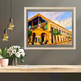 Póster Colorida mansión antigua