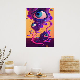Póster Colorida Pared Resumen Psicodélico Brillante