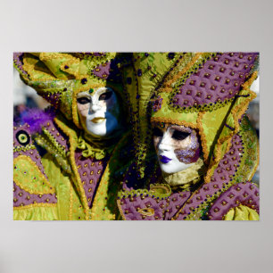 Póster Colorida pareja veneciana