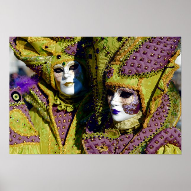 Póster Colorida pareja veneciana (Frente)