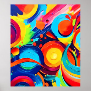 Póster Colorida pintura de caos cósmico