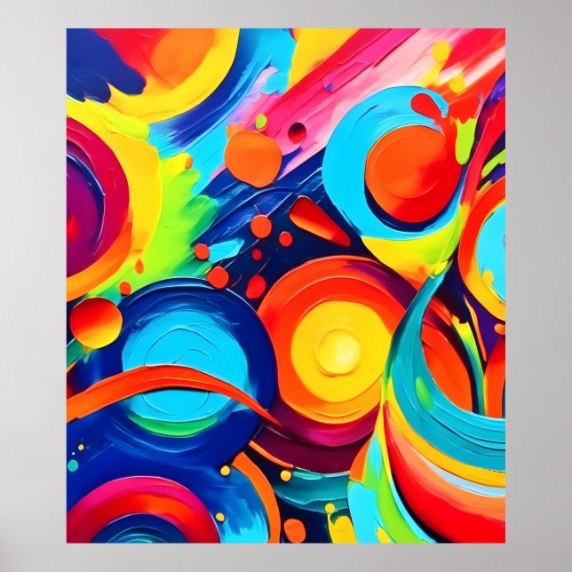 Póster Colorida pintura de caos cósmico (Frente)