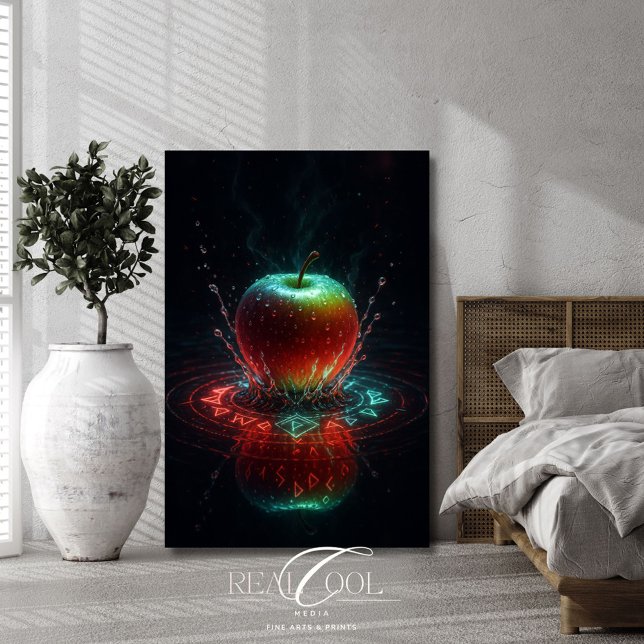 Póster Colorida salpicadura de Apple en anillos de energí (Subido por el creador)