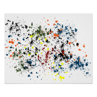 Póster Colorida Y Desordenada Pintura Rastreadora Resumen