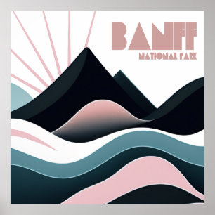 Póster Coloridas colinas del Parque Nacional Banff
