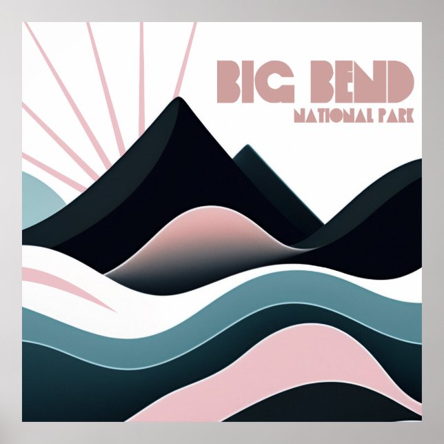 Póster Coloridas colinas del Parque Nacional Big Bend (Frente)