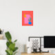 Póster Coloridas formas de luna de cactus boho en rojo y  (Home Office)