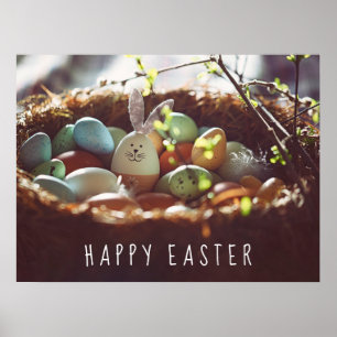 Póster Coloridas fotos de huevos de pascua Día del Huevo