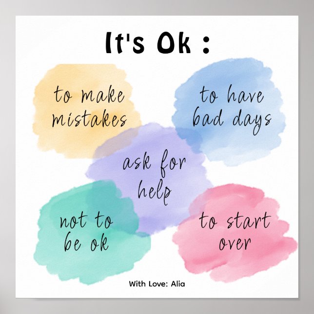 Póster Coloridas nubes escuela motivacional (Frente)