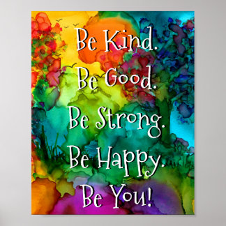 Póster Coloridas Palabras motivacionales e inspiradoras P