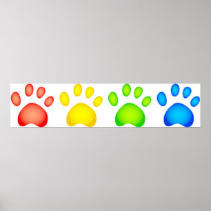 Póster Coloridas Paws