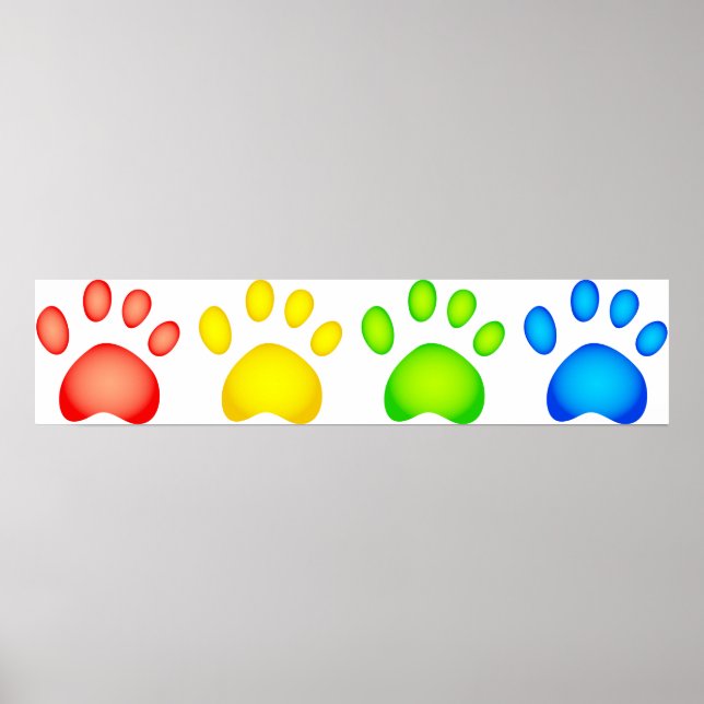 Póster Coloridas Paws (Frente)