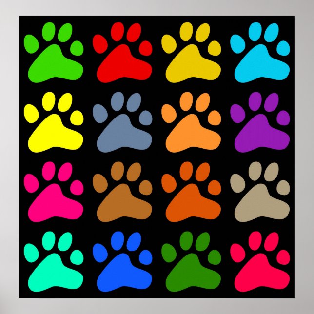 Póster Coloridas Paws (Frente)